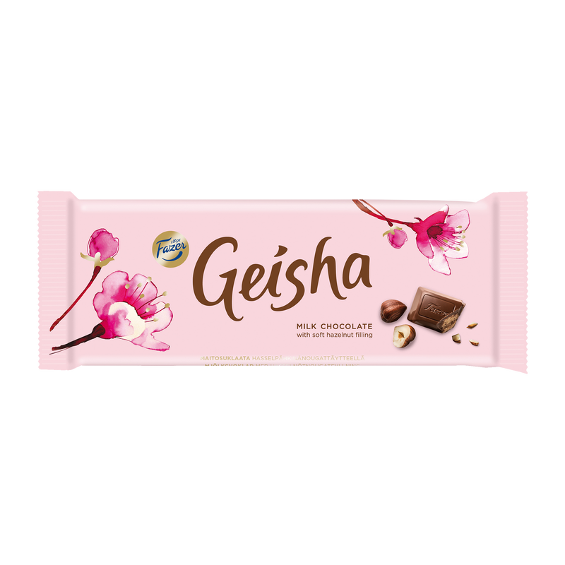Fazer Geisha Milk Chocolate Soft Hazelnut Filling Bar 100g