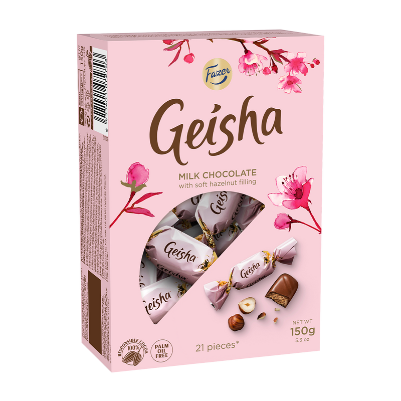 Fazer Geisha Milk Chocolate with Hazelnut Box 150g
