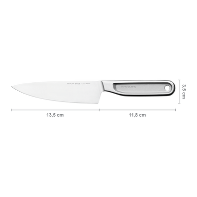Knife with dimensions labeled on a white background