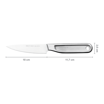 Fermlans knife with dimensions on a white background
