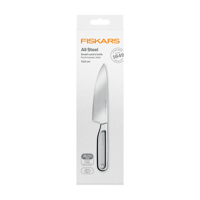 Fiskars small cook's knife packaging on a white background