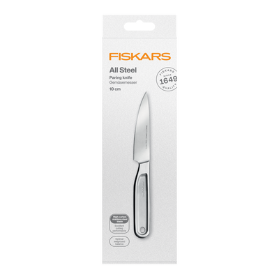 Fiskars paring knife in packaging on a white background