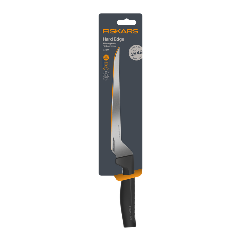 Fiskars hard edge blade packaging on a white background