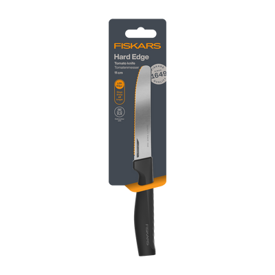 Fiskars Hard Edge tomato knife packaging on a white background
