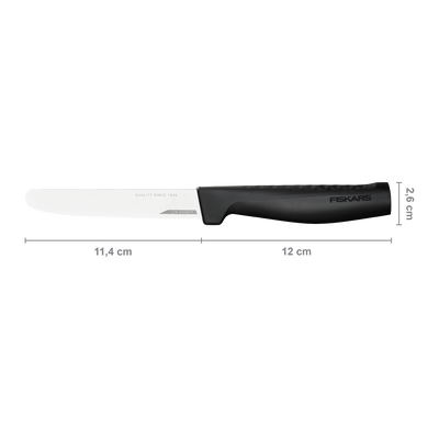 Fekars knife with dimensions on a white background