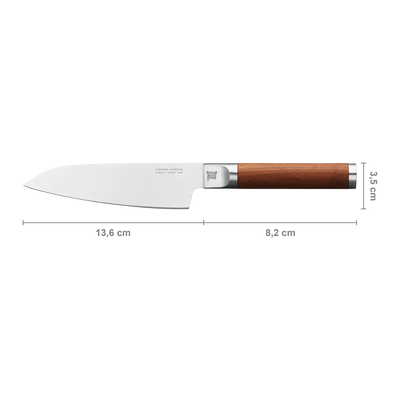 Knife with dimensions labeled on a white background