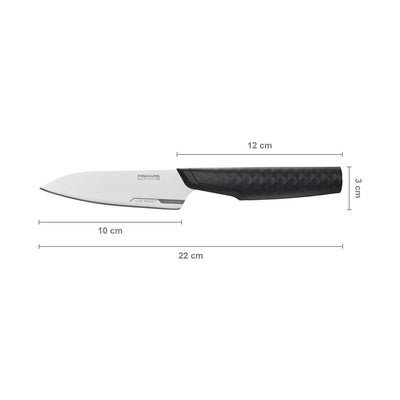 Paring knife with measurements on a white background