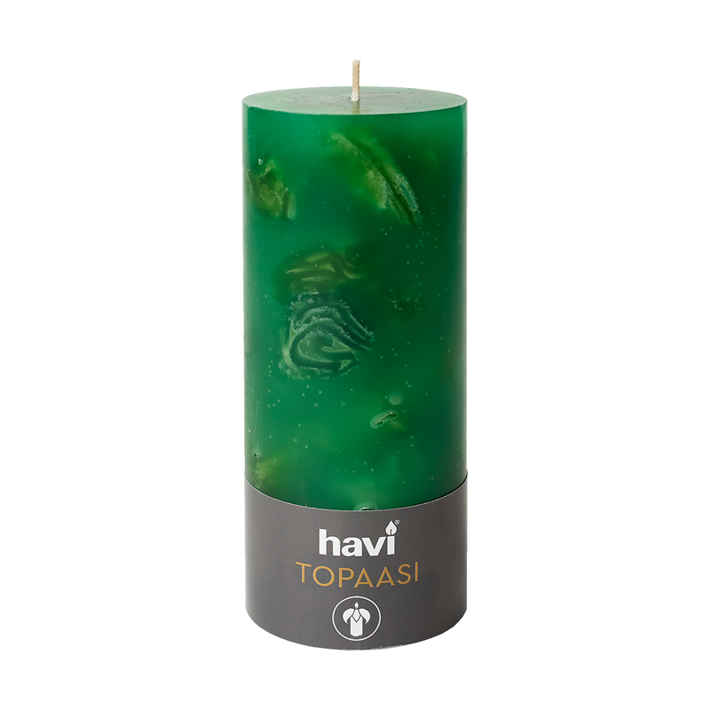 Havi Topaasi Pillar Candle, dark green