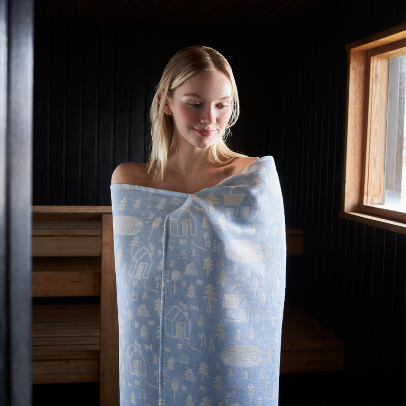 wrapped up in sauna bath towle