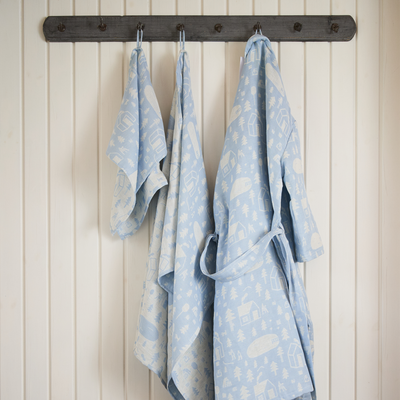 sauna linens hanging up to dry