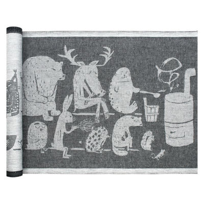 Lapuan Kankurit Eläinten Sauna Bench Cover, white/black