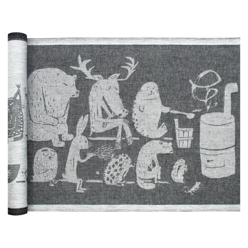 Lapuan Kankurit Eläinten Sauna Bench Cover, white/black