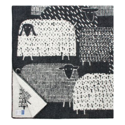 Lapuan Kankurit Päkäpäät Wool Blanket, black/white