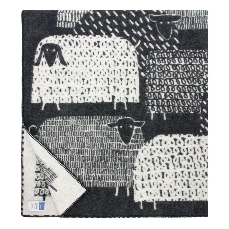 Lapuan Kankurit Päkäpäät Wool Blanket, black/white