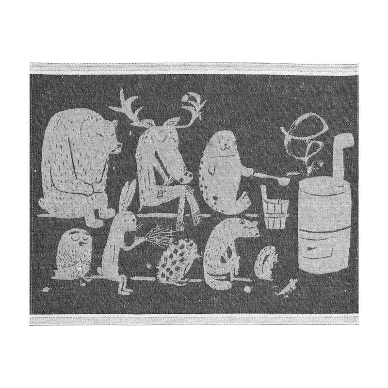 Lapuan Kankurit Elainten Sauna Seat Cover, white/black