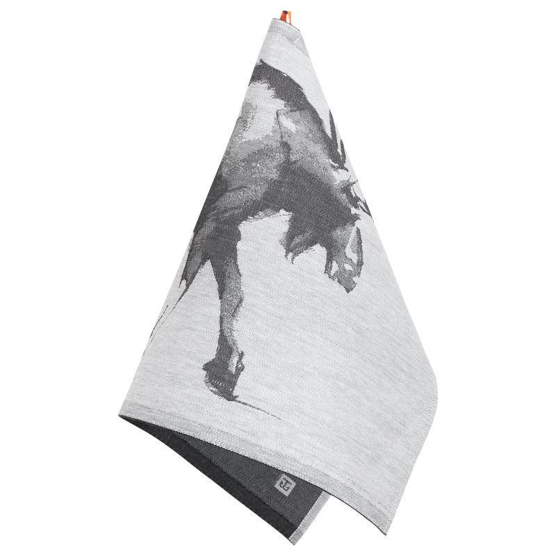 Lapuan Kankurit Hirvi Kitchen Towel, white/black