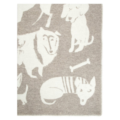 Lapuan Kankurit Koirapuisto Wool Blanket, beige/white