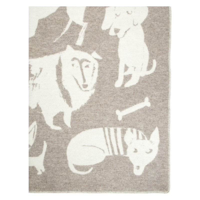 Lapuan Kankurit Koirapuisto Wool Blanket, beige/white