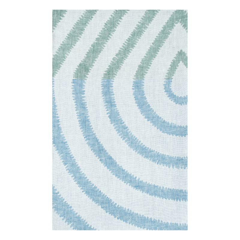 Lapuan Kankurit Metsälampi Linen Cloth, white/green/blue