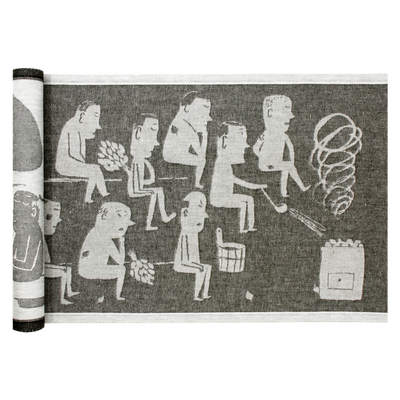 Lapuan Kankurit Miesten Sauna Bench Cover, white/black