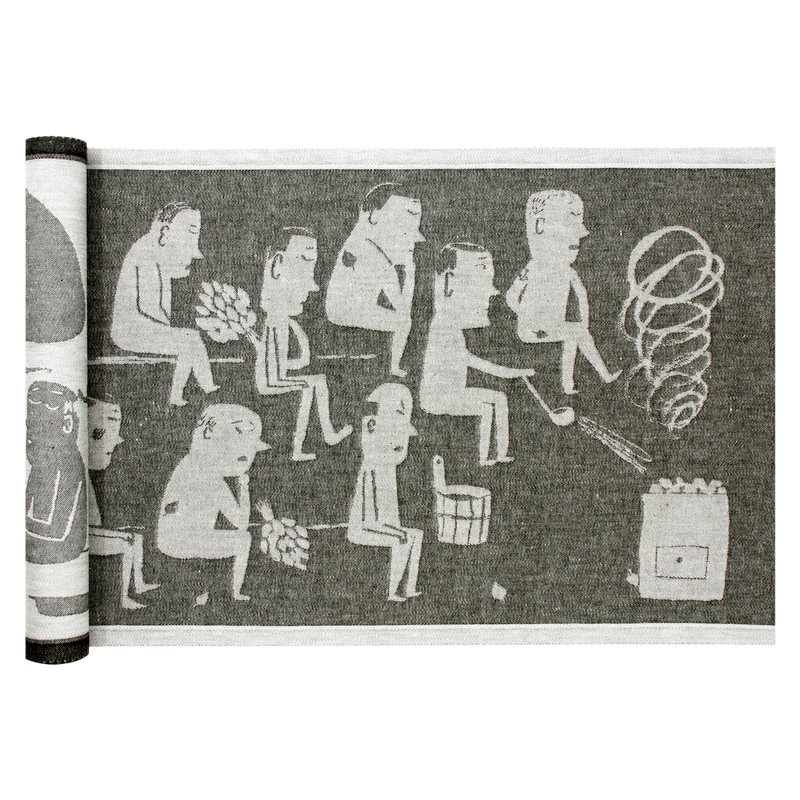 Lapuan Kankurit Miesten Sauna Bench Cover, white/black