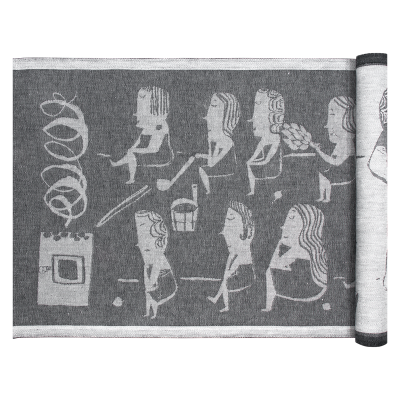 Lapuan Kankurit Naisten Sauna Bench Cover, white/black