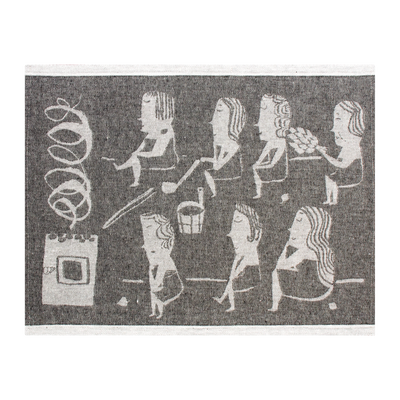 Lapuan Kankurit Naisten Sauna Seat Cover, white/black