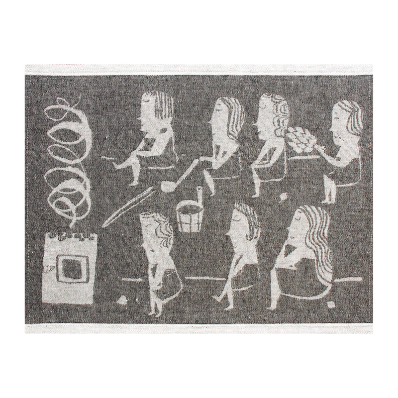 Lapuan Kankurit Naisten Sauna Seat Cover, white/black