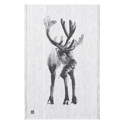 Lapuan Kankurit reindeer Kitchen Towel, white/black