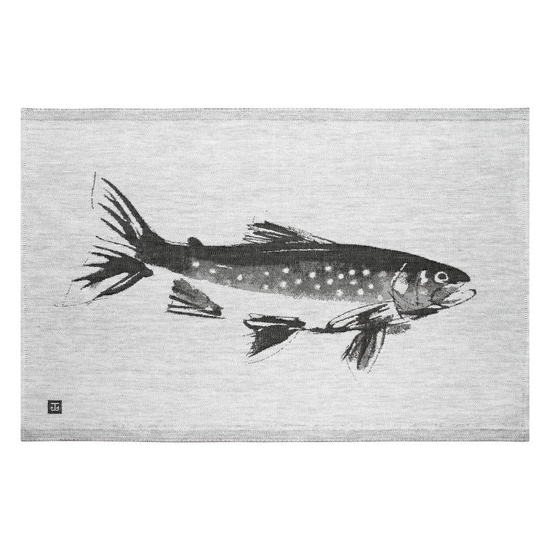 Lapuan Kankurit trout Kitchen Towel, white/black