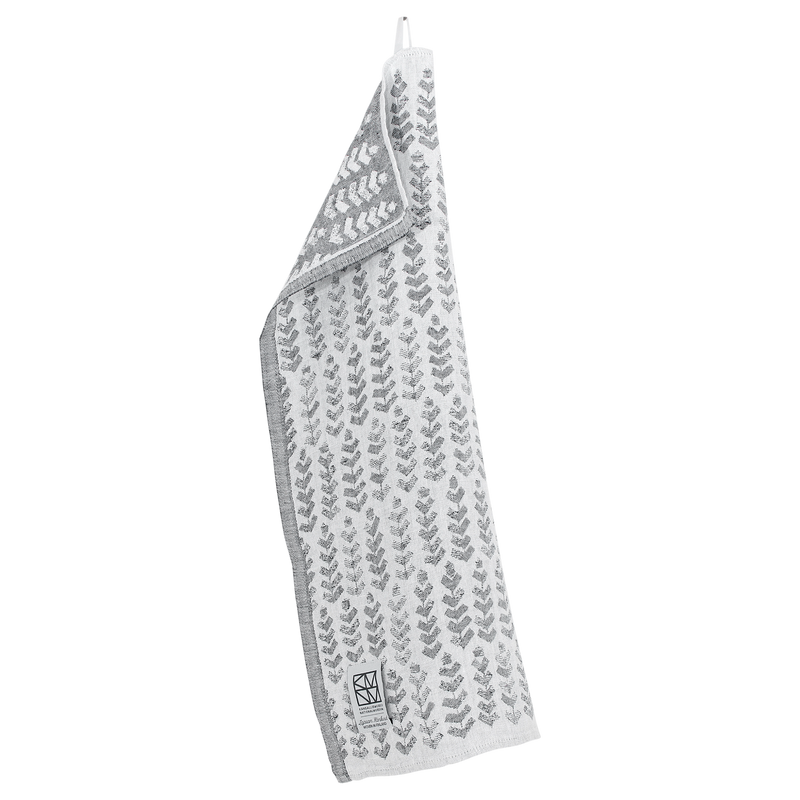 Lapuan Kankurit Ruusu x Hvittrask Kitchen Towel, white/grey