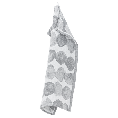 Gray patterned towel on a white background