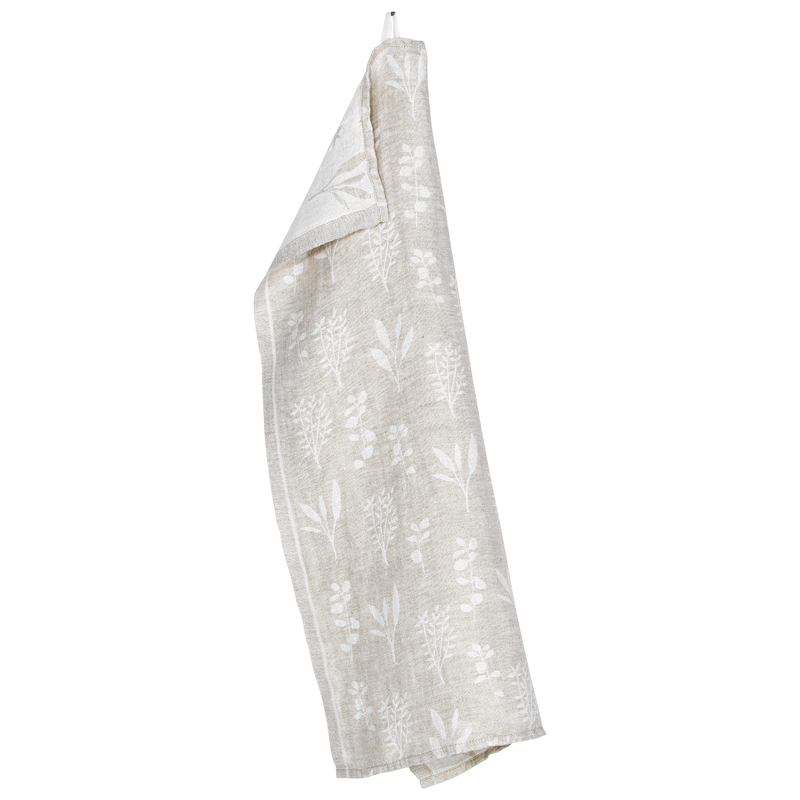 Lapuan Kankurit Salvia Kitchen Towel, linen/white