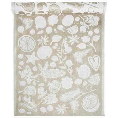 Lapuan Kankurit Talven Tuoksut Table Runner, linen/white