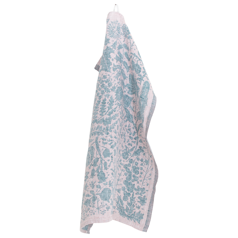 Lapuan Kankurit Villiyrtit Kitchen Towel, rose/petroleum