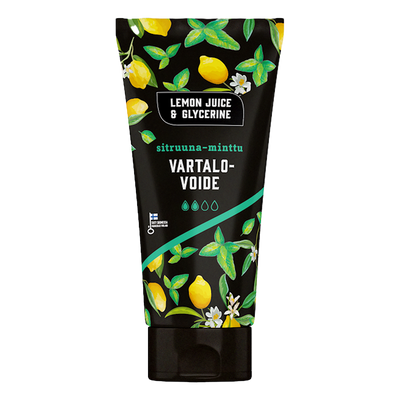 squeeze tube of Lemon Juice & Glycerine Lemon-Mint Body Cream