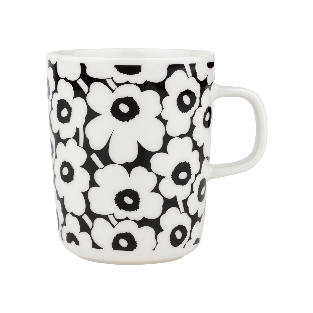 Marimekko 60th Anniversary Pikkuinen Unikko Mug, black/white Marimekko 60th Anniversary Pikkuinen Unikko Mug, black/white