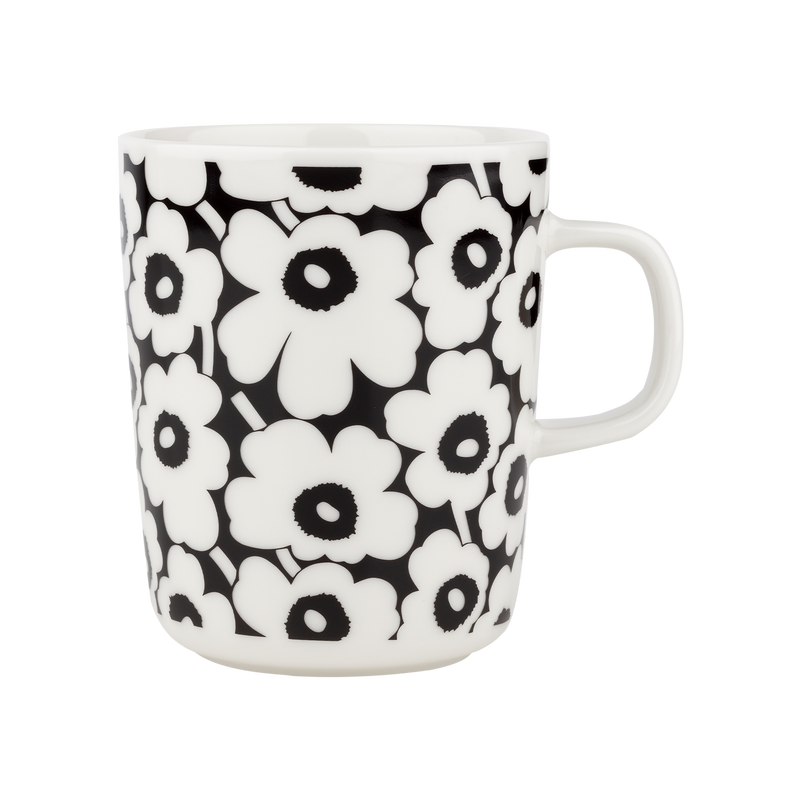 Marimekko 60th Anniversary Pikkuinen Unikko Mug, black/white