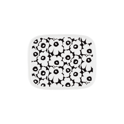 Marimekko 60th Anniversary Pikkuinen Unikko Small Rectangular Plate, black/white