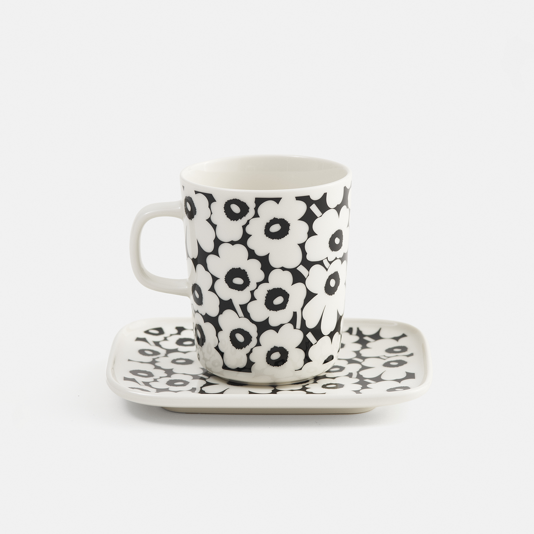 Marimekko 60th Anniversary Pikkuinen Unikko Mug, black/white Marimekko 60th Anniversary Pikkuinen Unikko Mug, black/white