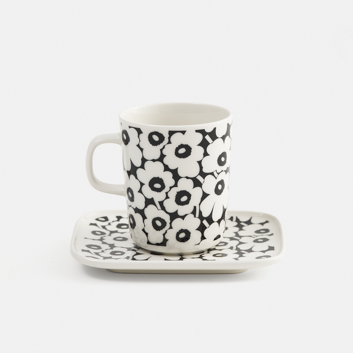 Marimekko 60th Anniversary Pikkuinen Unikko Mug, black/white Marimekko 60th Anniversary Pikkuinen Unikko Mug, black/white