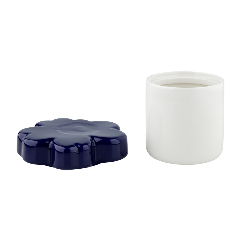 Marimekko 60th Anniversary Unikko Collectible Jar, blue/white with lid