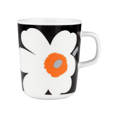 Marimekko 60th Anniversary Unikko Mug, white/black/orange