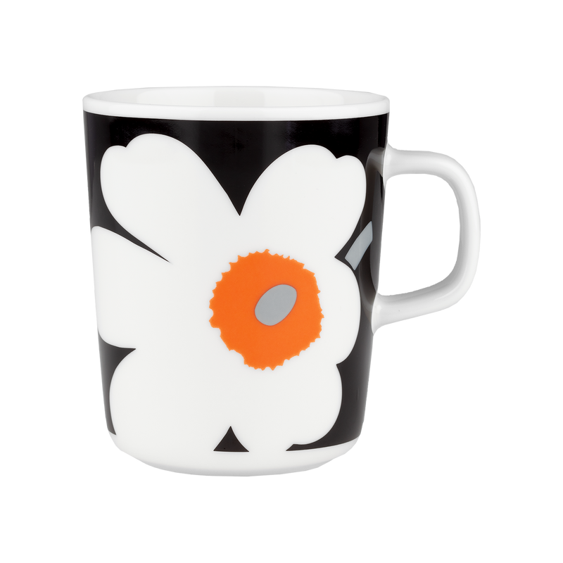 Marimekko 60th Anniversary Unikko Mug, white/black/orange