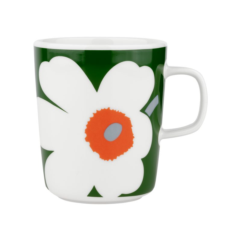 Marimekko 60th Anniversary Unikko Mug, white/green/orange