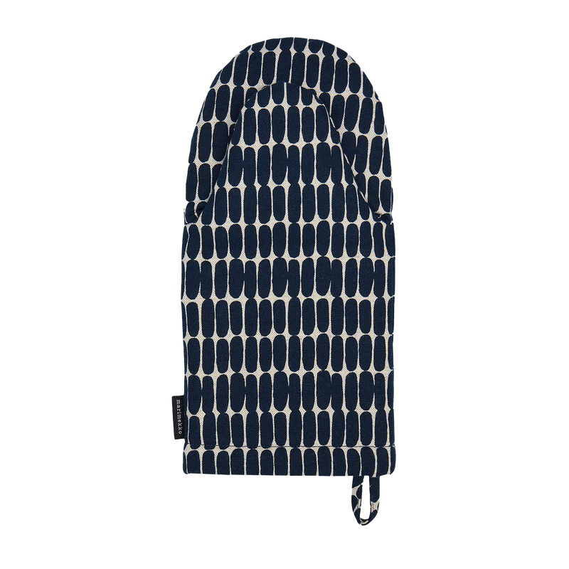 Marimekko Alku Oven Mitten  dark blue linen