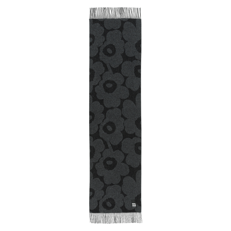 Marimekko Identtinen Unikko Scarf, black/dk.grey