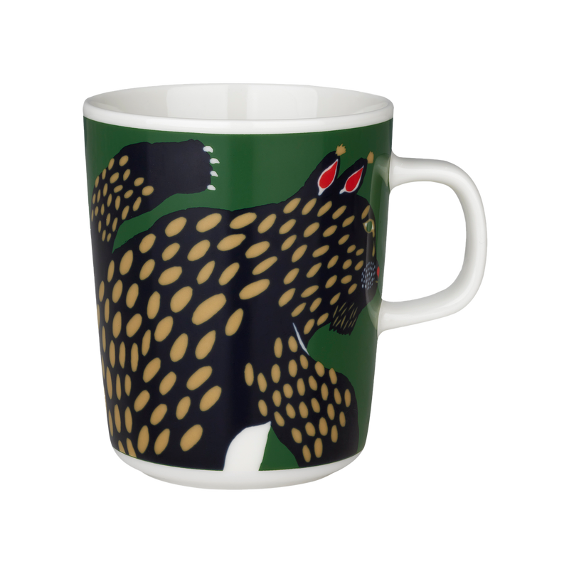 Marimekko Ilves Mug with bobcatts in pattern