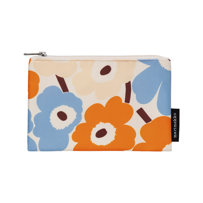 Marimekko Kaika Mini Unikko Cosmetic Bag, off-white/saffron/blue
