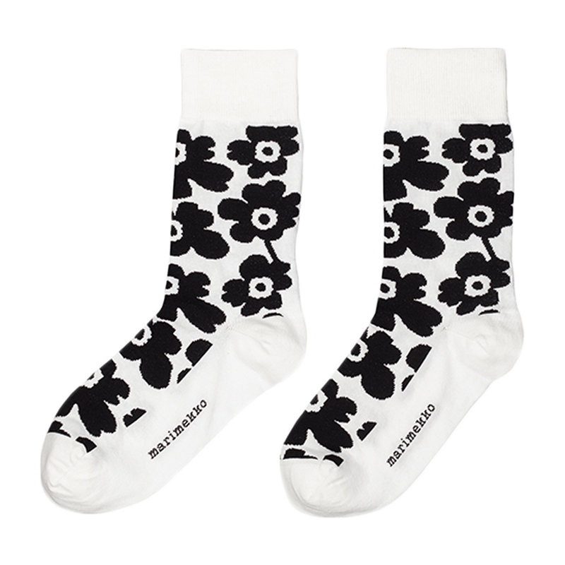 Marimekko Kirmailla Unikko Socks, white/black